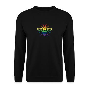 Gay Pride Bee - Unisex Sweatshirt - black - Front - Alina (178cm) & Michal (187cm)