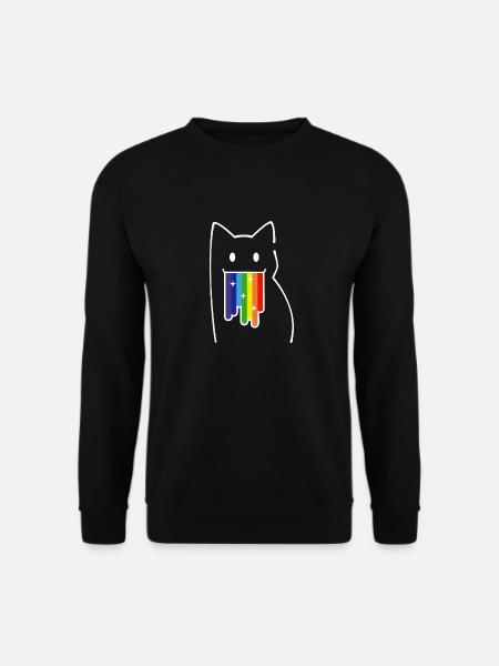 For Geeks: Nyan Cat, Pop-Tart Cat, Rainbow Colors - Unisex Sweatshirt - black