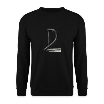 Stylish Letter D – Artistic Brush Style - Unisex Sweatshirt - black - Front - Alina (178cm) & Michal (187cm)