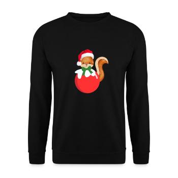 Noël Écureuil, Noël, Écureuil - Sweat-shirt Unisexe - noir - Devant - Alina (178cm) & Michal (187cm)
