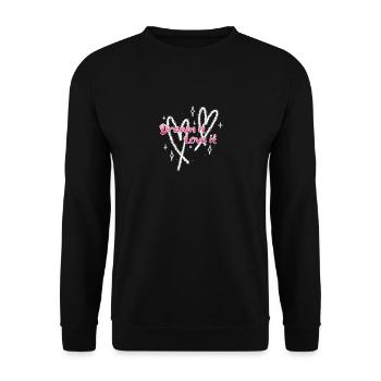 Graffiti Hearts T-Shirt - Unisex Pullover - Schwarz - Vorne - Alina (178cm) & Michal (187cm)