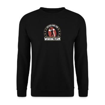 Father And Son - Never Change A Winning Team - Unisex Pullover - Schwarz - Vorne - Alina (178cm) & Michal (187cm)