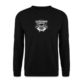 Geburtstag April Legenden Skull Schädel - Unisex Pullover - Schwarz - Vorne - Alina (178cm) & Michal (187cm)