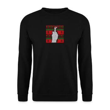 Christmas Ugly Merry Christmas Xmas Gift - Unisex Sweatshirt - black - Front - Alina (178cm) & Michal (187cm)