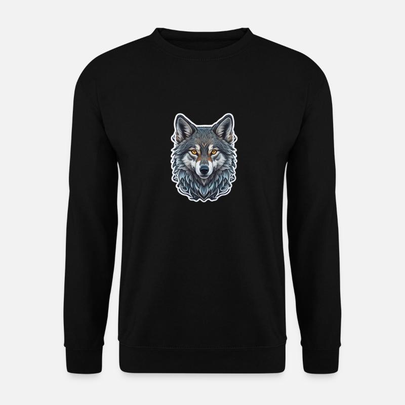 Wolf - Unisex Pullover - Schwarz