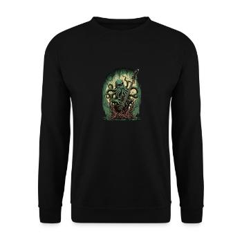Cthulhu rock - Unisex Sweatshirt - black - Front - Alina (178cm) & Michal (187cm)