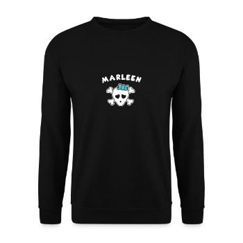 Piratin Marleen Design für Mädchen und Frauen - Unisex Pullover - Schwarz - Vorne - Alina (178cm) & Michal (187cm)