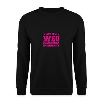 Conducteur de bus à l’écart dans le design d’action - Sweat-shirt Unisexe - noir - Devant - Alina (178cm) & Michal (187cm)