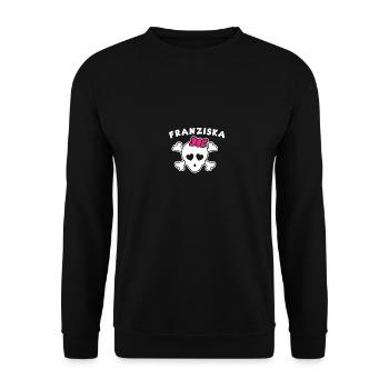 Piratin Franziska Design für Mädchen und Frauen - Unisex Pullover - Schwarz - Vorne - Alina (178cm) & Michal (187cm)