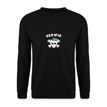 Piratin Hedwig Design für Mädchen und Frauen - Unisex Pullover - Schwarz - Vorne - Alina (178cm) & Michal (187cm)
