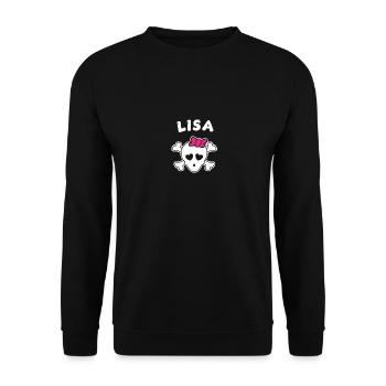 Pirate Lisa Design for Girls and Women - Unisex Sweatshirt - black - Front - Alina (178cm) & Michal (187cm)