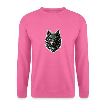 Loup vert-blanc - Sweat-shirt Unisexe - rose - Devant