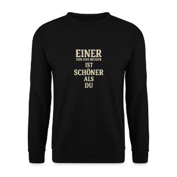 « L’un de nous deux... » - Statement Design - Sweat-shirt Unisexe - noir - Devant - Alina (178cm) & Michal (187cm)
