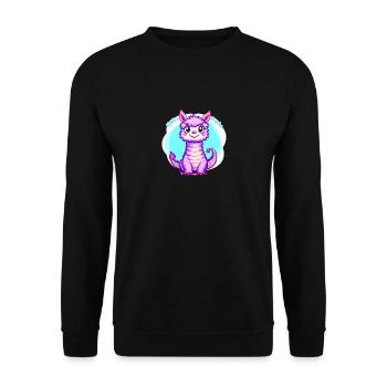 Alpakadrache - Unisex Pullover - Schwarz - Vorne - Alina (178cm) & Michal (187cm)