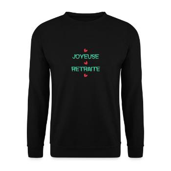 RETRAITE. RETRAITE. RETRAITEE. SENIOR. MAMIE. PAPY - Sweat-shirt Unisexe - noir - Devant - Alina (178cm) & Michal (187cm)