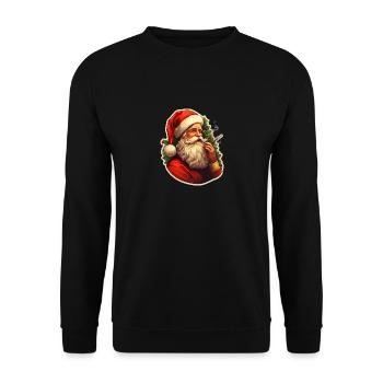 Santa Claus treats himself to a relaxing beard - Unisex Sweatshirt - black - Front - Alina (178cm) & Michal (187cm)