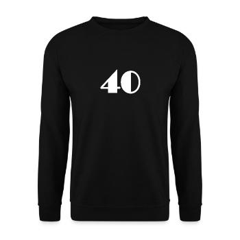 40 YEARS. 40th ANNIVERSARY. BIRTHDAY 40 YEARS. 40 - Unisex Sweatshirt - black - Front - Alina (178cm) & Michal (187cm)
