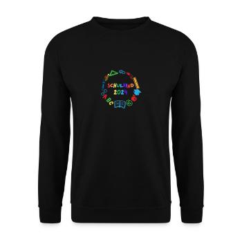 Schulkind 2024 ABC - Unisex Pullover - Schwarz - Vorne - Alina (178cm) & Michal (187cm)