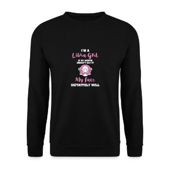 Sternzeichen Waage - Unisex Pullover - Schwarz - Vorne - Alina (178cm) & Michal (187cm)