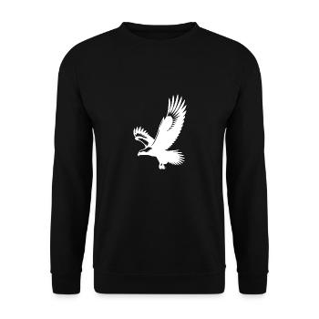 Elegant tattoo style eagle with big wings - Unisex Sweatshirt - black - Front - Alina (178cm) & Michal (187cm)