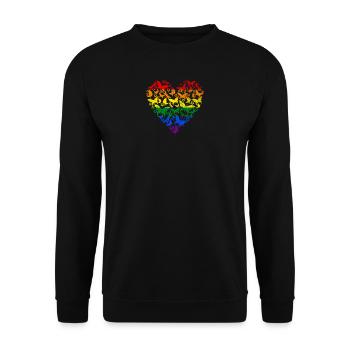 RAINBOW HEART BUTTERFLY - Unisex Sweatshirt - black - Front - Alina (178cm) & Michal (187cm)