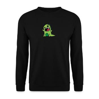 dino 312 - Unisex Pullover - Schwarz - Vorne - Alina (178cm) & Michal (187cm)