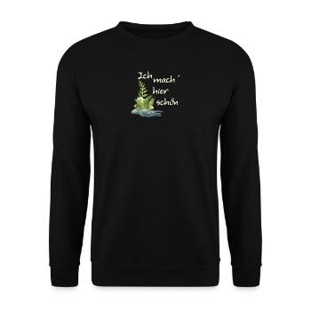 Ich mach hier schön creme - Unisex Pullover - Schwarz - Vorne - Alina (178cm) & Michal (187cm)