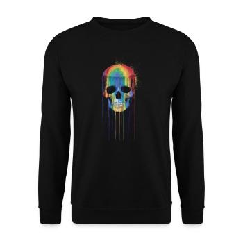 Rainbow Skull - Unisex Sweatshirt - black - Front - Alina (178cm) & Michal (187cm)
