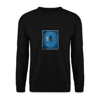 Coat of arms with red maple leaf - Unisex Sweatshirt - black - Front - Alina (178cm) & Michal (187cm)
