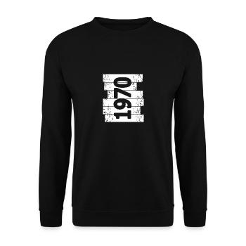 1970 - Sweat-shirt Unisexe - noir - Devant - Alina (178cm) & Michal (187cm)