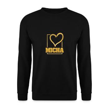 Michée comme un cœur - Sweat-shirt Unisexe - noir - Devant - Alina (178cm) & Michal (187cm)