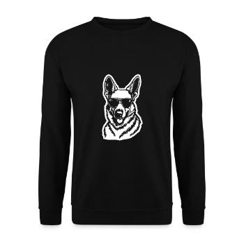 Schäferhund Hund Hundekopf - Unisex Pullover - Schwarz - Vorne - Alina (178cm) & Michal (187cm)