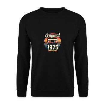 50ème Anniversaire Homme Femme 50 Ans 1975 Cadeau - Sweat-shirt Unisexe - noir - Devant - Alina (178cm) & Michal (187cm)