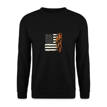 Baumpfleger Flagge Wald Holzfäller Geschenk - Unisex Pullover - Schwarz - Vorne - Alina (178cm) & Michal (187cm)