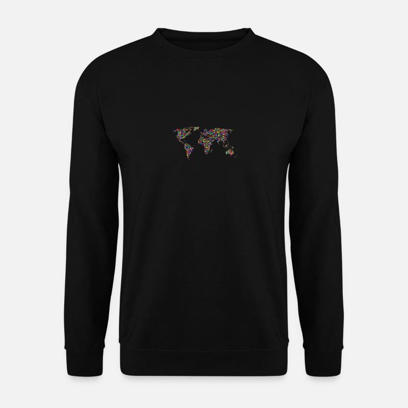 monde arc-en-couleur carte de points - Sweat-shirt Unisexe - noir