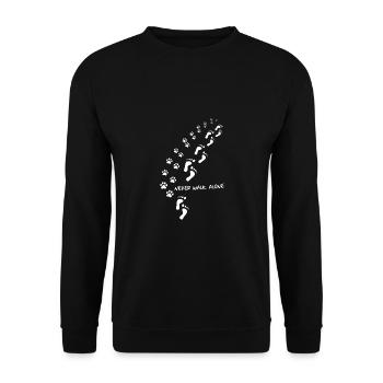 Ne marchez jamais seul - traces - Sweat-shirt Unisexe - noir - Devant - Alina (178cm) & Michal (187cm)