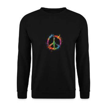 Colorful Pride Peace Vibrant Expression - Unisex Pullover - Schwarz - Vorne - Alina (178cm) & Michal (187cm)