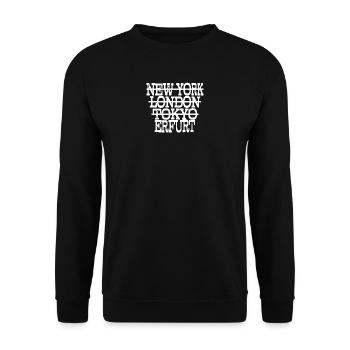 Erfurt Liebe - Geschenkidee für Erfurter Fan - Unisex Pullover - Schwarz - Vorne - Alina (178cm) & Michal (187cm)