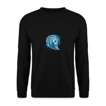Löwe - Unisex Pullover - Schwarz - Vorne - Alina (178cm) & Michal (187cm)