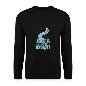 Funny Axolotl Cute Kawaii Animal Fun Liebhab - Unisex Sweatshirt - black - Front - Alina (178cm) & Michal (187cm)