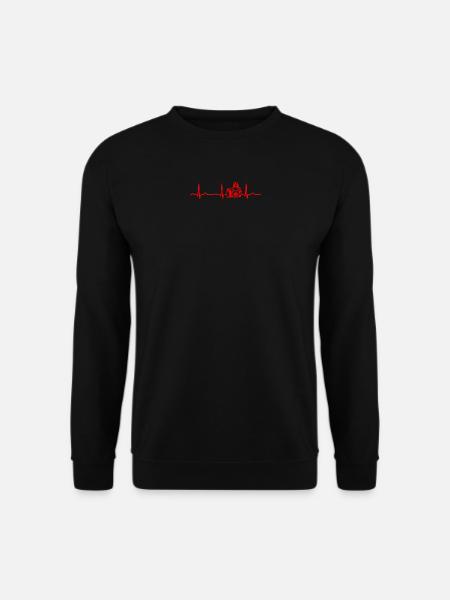 ECG HEARTBEAT CAMERA Red - Unisex Sweatshirt - black