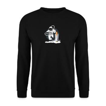 Astronaute dans l'espace - Sweat-shirt Unisexe - noir - Devant - Alina (178cm) & Michal (187cm)