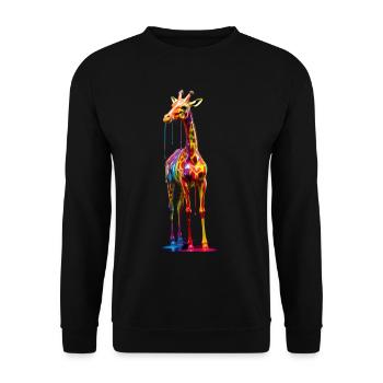 Girafe de couleur arc-en-ciel - Sweat-shirt Unisexe - noir - Devant - Alina (178cm) & Michal (187cm)