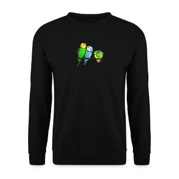 budgies - Unisex Sweatshirt - black - Front - Alina (178cm) & Michal (187cm)