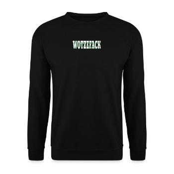 Wotzefack - What the fuck - Unisex Sweatshirt - black - Front - Alina (178cm) & Michal (187cm)