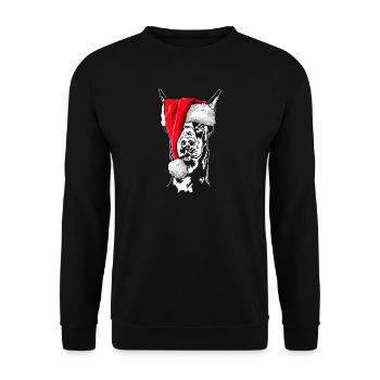 Santa Doberman Christmas Dogs Wilsigns - Unisex Sweatshirt - black - Front - Alina (178cm) & Michal (187cm)
