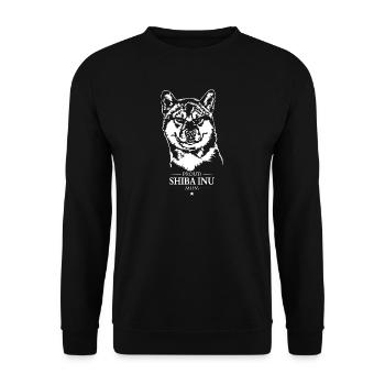 Shiba Inu Mom Hunde Hund Wilsigns - Unisex Pullover - Schwarz - Vorne - Alina (178cm) & Michal (187cm)