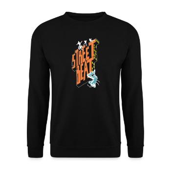Street Beat - Oldschool Hip Hop Breakdance Style - Unisex Sweatshirt - black - Front - Alina (178cm) & Michal (187cm)