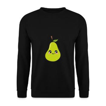 Pear Cute Kawaii - Unisex Sweatshirt - black - Front - Alina (178cm) & Michal (187cm)