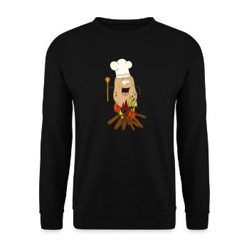 Pommes de terre frites Grill Cook Campfire - Sweat-shirt Unisexe - noir - Devant - Alina (178cm) & Michal (187cm)